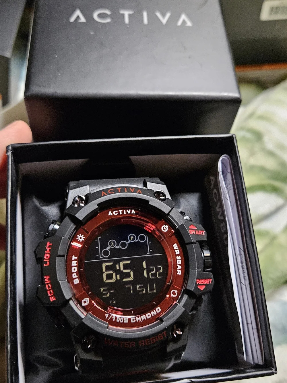 NWT Activa by Invicta Men's Digital Chronograph Sport Watch – Black & Red